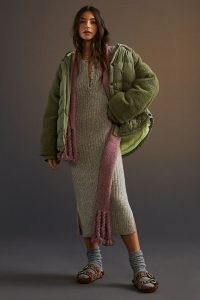 Pilcro Swing Puffer Jacket Moss ~ womens green padded duvet style winter jackets ~ women’s on-trend outerwear