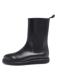 LEGRES 18 leather Chelsea boots in black | womens back tab pull on boot