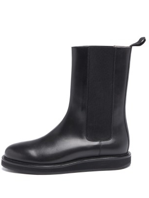 LEGRES 18 leather Chelsea boots in black | womens back tab pull on boot