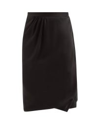 VIVIENNE WESTWOOD Mid-rise draped cady skirt ~ black uneven drape hem skirts