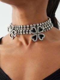 SAINT LAURENT Clover crystal cup-chain choker necklace ~ designer statement chokers ~ womens party jewellery ~ glamorous evening occasion necklaces