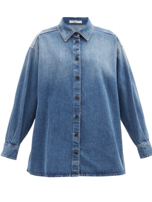 THE ROW Frannie oversized denim shirt | womens casual blue shirts