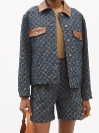 GUCCI GG-jacquard denim jacket | womens blue casual designer jackets