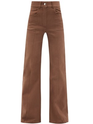 CHLOÉ Brown high-rise wide-leg jeans ~ womens 70s vintage style denim fashion ~ women’s casual designer retro clothing - flipped