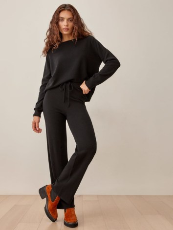 REFORMATION Cashmere Sweatsuit / knitted loungewear sets / womens top and bottom fashion set / tops and bottoms / womens lounge clothing