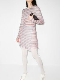Eckhaus Latta Mirage knitted dress | long sleeve wraparound tie waist dresses | wrap | chic knitwear fashion