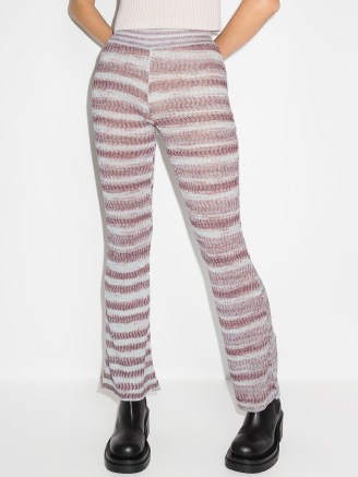 Eckhaus Latta Mirage striped knit trousers | womens knitted horizontal stripe pattern trousers - flipped