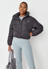 MISSGUIDED grey msgd sports oversized puffer coat – womens on-trend padded winter jackets