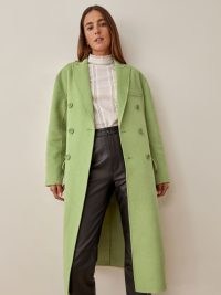 REFORMATION Hayden Coat in Green ~ women’s chic oversized fit coats ~ womens longline winter outerwear ~ stylish looks