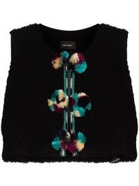Isabel Marant pompom-detail knitted vest | cropped sweater vests | womens crop hem tank tops