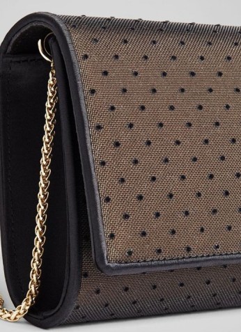 L.K. BENNETT JULIET BLACK FABRIC CLUTCH ~ spot mesh evening bags ~ chic party accessories