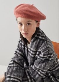 L.K. BENNETT KENSINGTO ROSE WOOL HAT ~ womens pink beret ~ French style berets ~ women’s chic winter acessories