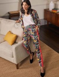 BODEN Ludlow Satin Trousers Black, Fantastical / womens floral and paisley print trousers