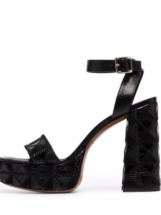 Maje Francoise stitched platform sandals | black stitch detail ankle ...