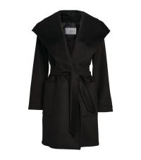 Adele black tie waist coat, MAX MARA Rialto Hooded Coat, out in London, 5 November 2021 | celebrity street style | star coats