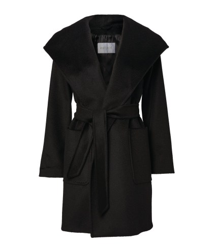 Adele black tie waist coat, MAX MARA Rialto Hooded Coat, out in London, 5 November 2021 | celebrity street style | star coats - flipped
