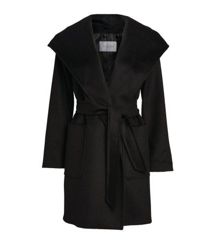 Adele black tie waist coat, MAX MARA Rialto Hooded Coat, out in London, 5 November 2021 | celebrity street style | star coats