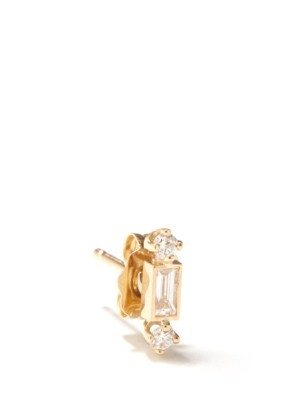 ZOË CHICCO Diamond & 14kt gold single stud earring ~ small luxe studs ~ womens earrings ~ women’s fine jewellery - flipped