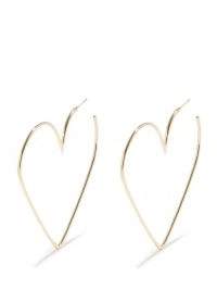 ISABEL MARANT Heart hoop earrings – large hoops – gold tone brass hearts – womens designer fashion jewellery