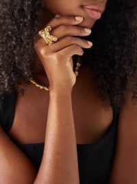 BOTTEGA VENETA Knot 18kt gold-vermeil ring | women’s chunky designer statement rigs | womens contemporary jewellery
