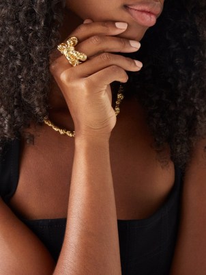 BOTTEGA VENETA Knot 18kt gold-vermeil ring | women’s chunky designer statement rigs | womens contemporary jewellery