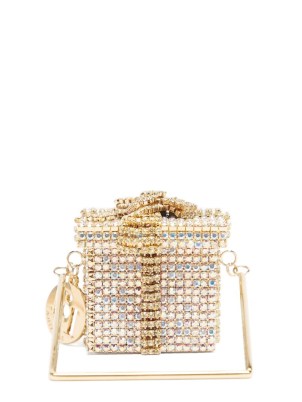 ROSANTICA Regalo crystal-embellished cross-body bag ~ luxe mini box bags ~ small luxury evening occasion crossbody ~ glamorous party accessories - flipped