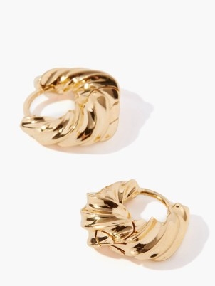 OTIUMBERG Twisted mini 14kt gold-vermeil hoop earrings – small twist style hoops - flipped