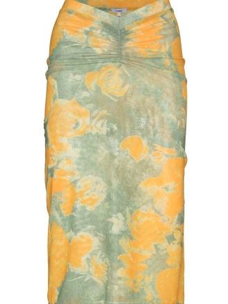 Miaou Preston floral-print midi skirt / gathered waist skirts