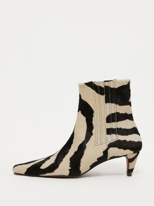 JIGSAW Olivia Heeled Ankle Boot in Zebra / womens animal print boots