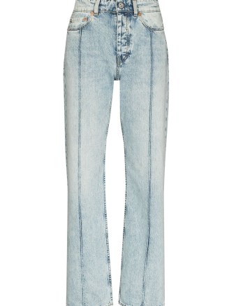 Our Legacy Linear Cut straight-leg jeans | womens light blue front crease effect denim jeans