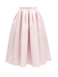 ALEXANDER MCQUEEN Pink faille midi skirt – voluminous gathered skirts