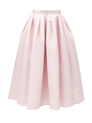 ALEXANDER MCQUEEN Pink faille midi skirt – voluminous gathered skirts - flipped
