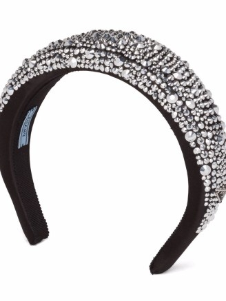 Prada stud-embellished headband | silver tone studded headbands | designer hair accessories