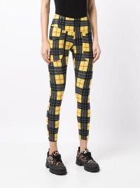 Kate Beckinsale wore a pair of yellow checked R13 panelled cropped leggings to the Fashion Awards After Party at the Royal Albert Hall, London, 29 November 2021 | celebrity fashion
