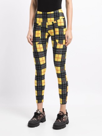 Kate Beckinsale wore a pair of yellow checked R13 panelled cropped leggings to the Fashion Awards After Party at the Royal Albert Hall, London, 29 November 2021 | celebrity fashion - flipped