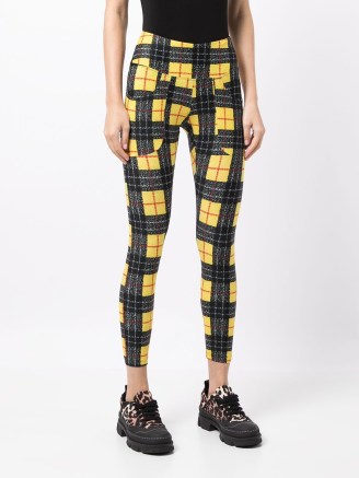 Kate Beckinsale wore a pair of yellow checked R13 panelled cropped leggings to the Fashion Awards After Party at the Royal Albert Hall, London, 29 November 2021 | celebrity fashion