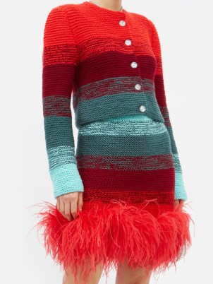 GERMANIER Crystal-button gradient knitted jacket – designer knitwear