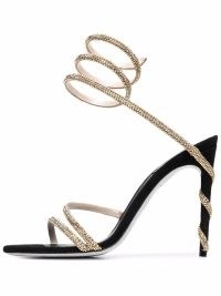 René Caovilla Margot crystal-embellished spiral sandals / glamorous part shoes / evening glamour / glittering high heels