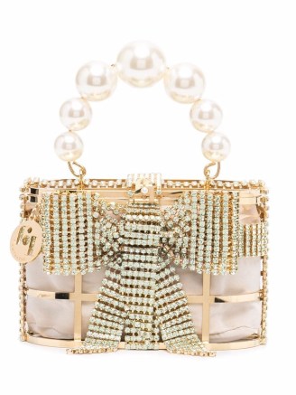 Rosantica Holli bow mini bag ~ small luxe embellished evening bags ~ glamorous handbags ~ party glamour - flipped