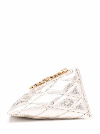Saint Laurent quilted diamond Berlingo pouch in gold-tone leather