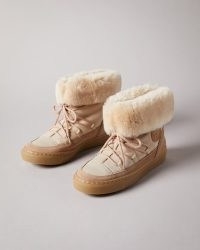 TED BAKER IZAYA Shearling Suede snow boot ~ womens cute fluffy winter boots