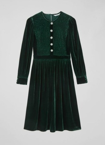 L.K. BENNETT SIGRID GREEN SILK DRESS ~ womens style occasion dresses