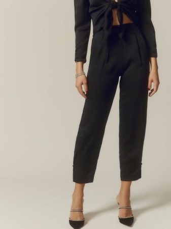 REFORMATION Slauson Pant in Black ~ womens chic tapered evening trousers ~ sophisticated party fashion - flipped