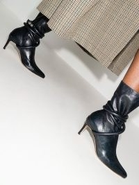 TABITHA RINGWOOD Clove 75mm wraparound black leather boots