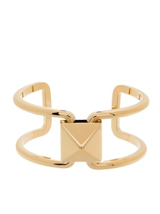 Valentino Garavani Valentino Gold Rockstud Cuff Bracelet – womens gold-tone cuffs – women’s designer bracelets - flipped