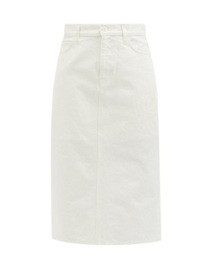THE ROW Tima white denim midi skirt ~ minimalist fashion