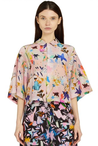 Kaitlin Johnson x Gorman WILDFLOWER SHIRT – womens floral print dip hem shirts - flipped