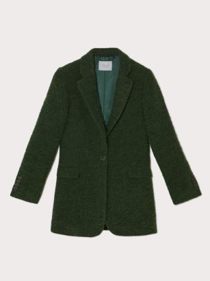 JIGSAW Wool-blend Boucle Ember Coat in Green ~ womens jacket style textured coats