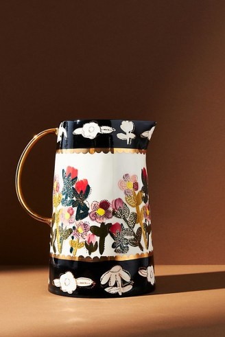 ANTHROPOLOGIE x Francesca Kaye Floral Atelier Pitcher ~ hand embellished pitchers ~ decorative jugs