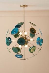 ANTHROPOLOGIE Swirled Agate Chandelier Green ~ modern chandeliers ~ contemporary lighting ~ ceiling lights